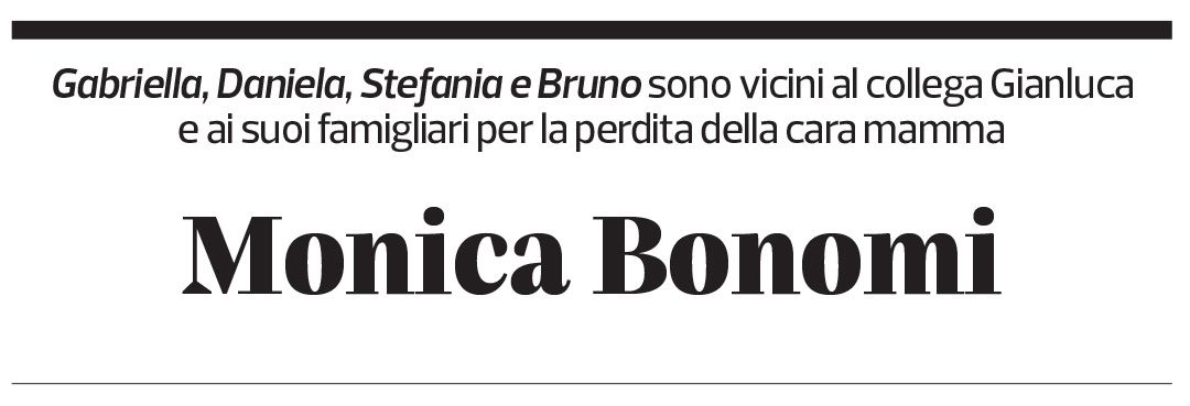 Annuncio funebre Monica Bonomi