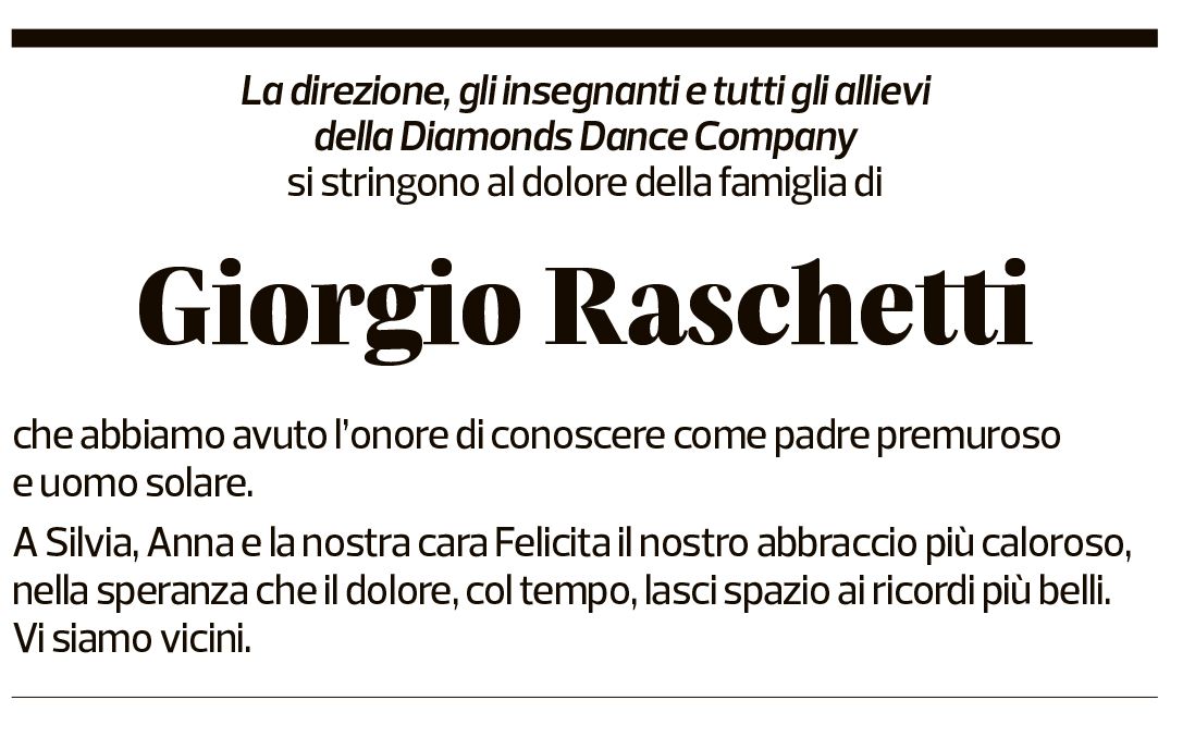 Annuncio funebre Giorgio Raschetti