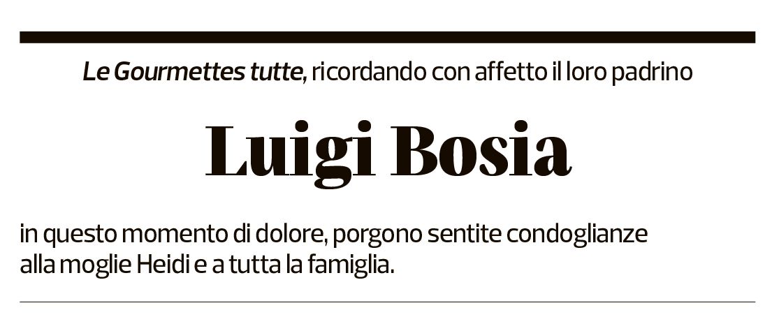 Annuncio funebre Luigi Bosia