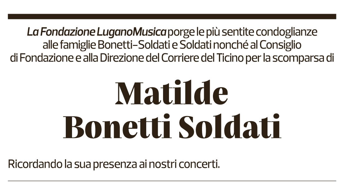 Annuncio funebre Matilde Bonetti Soldati