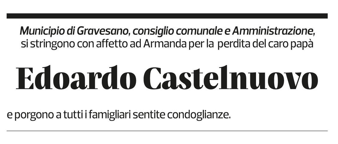 Annuncio funebre Edoardo Castelnuovo