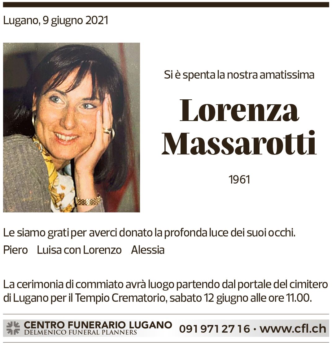 Annuncio funebre Lorenza Massarotti