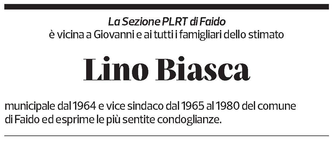 Annuncio funebre Lino Biasca