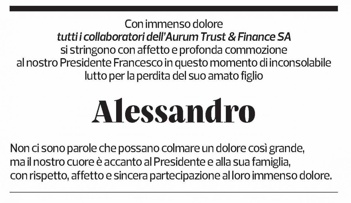 Annuncio funebre Alessandro Cuzzocrea