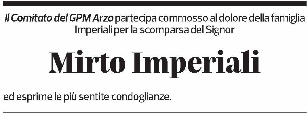 Annuncio funebre Mirto Imperiali