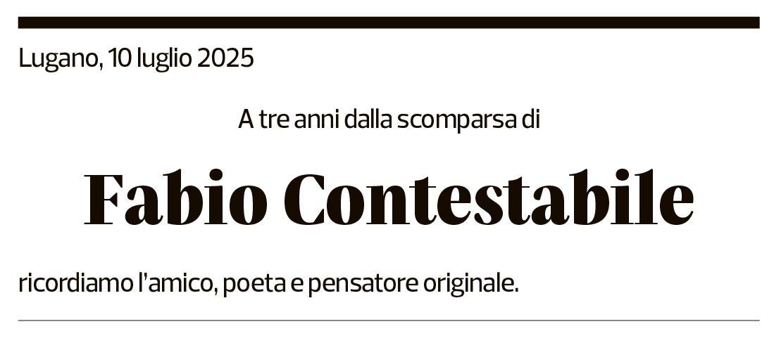 Annuncio funebre Fabio Contestabile