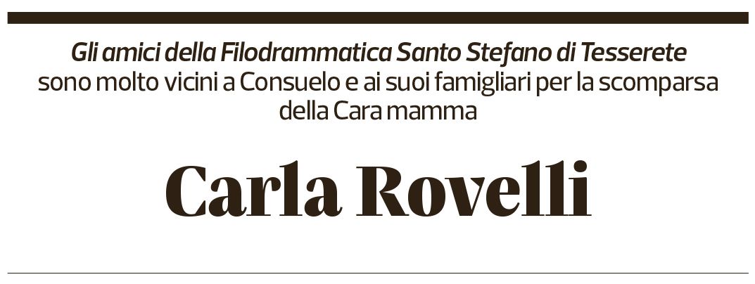 Annuncio funebre Carla Rovelli