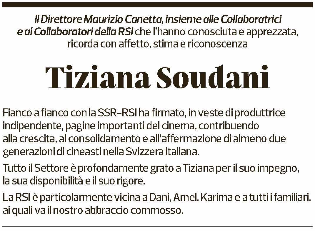 Annuncio funebre Tiziana Soudani