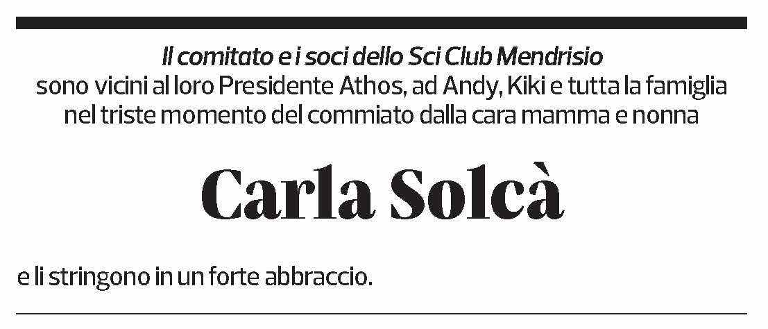 Annuncio funebre Carla Solcà