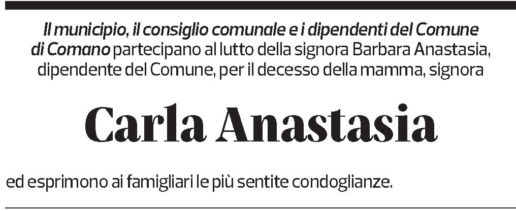 Annuncio funebre Carla Anastasia
