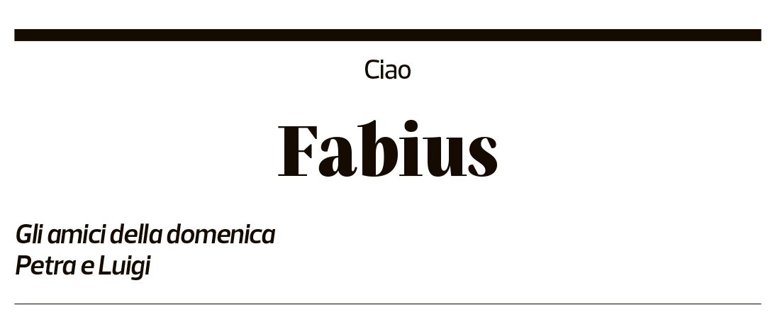 Annuncio funebre Fabio Bianchi