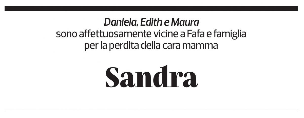 Annuncio funebre Sandra Poggioli