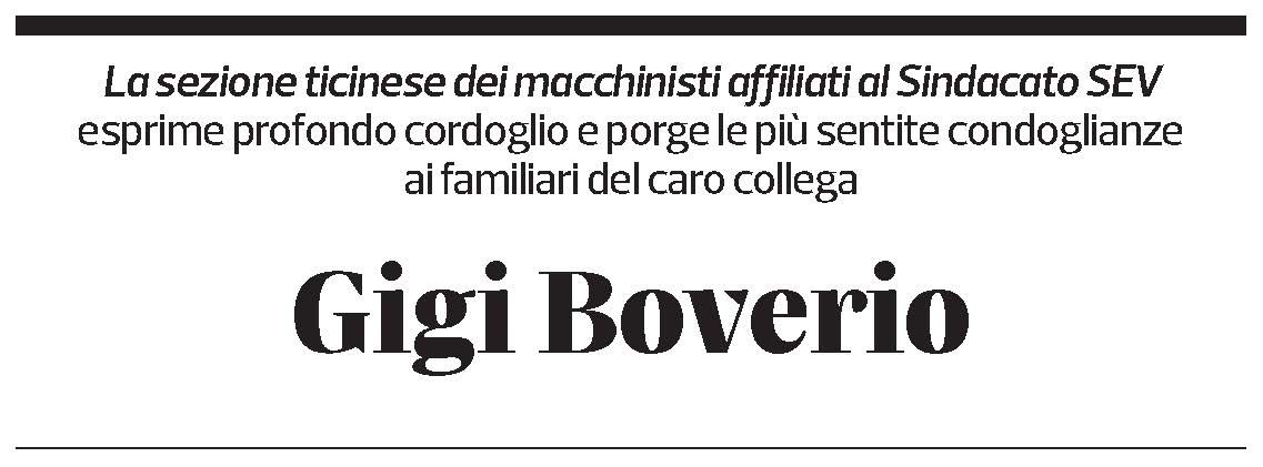 Annuncio funebre Gigi Boverio