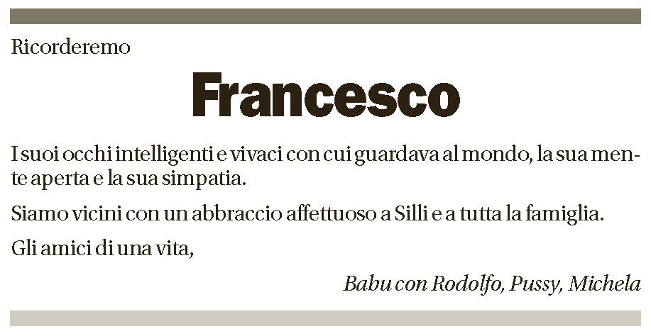 Annuncio funebre Francesco Bertola