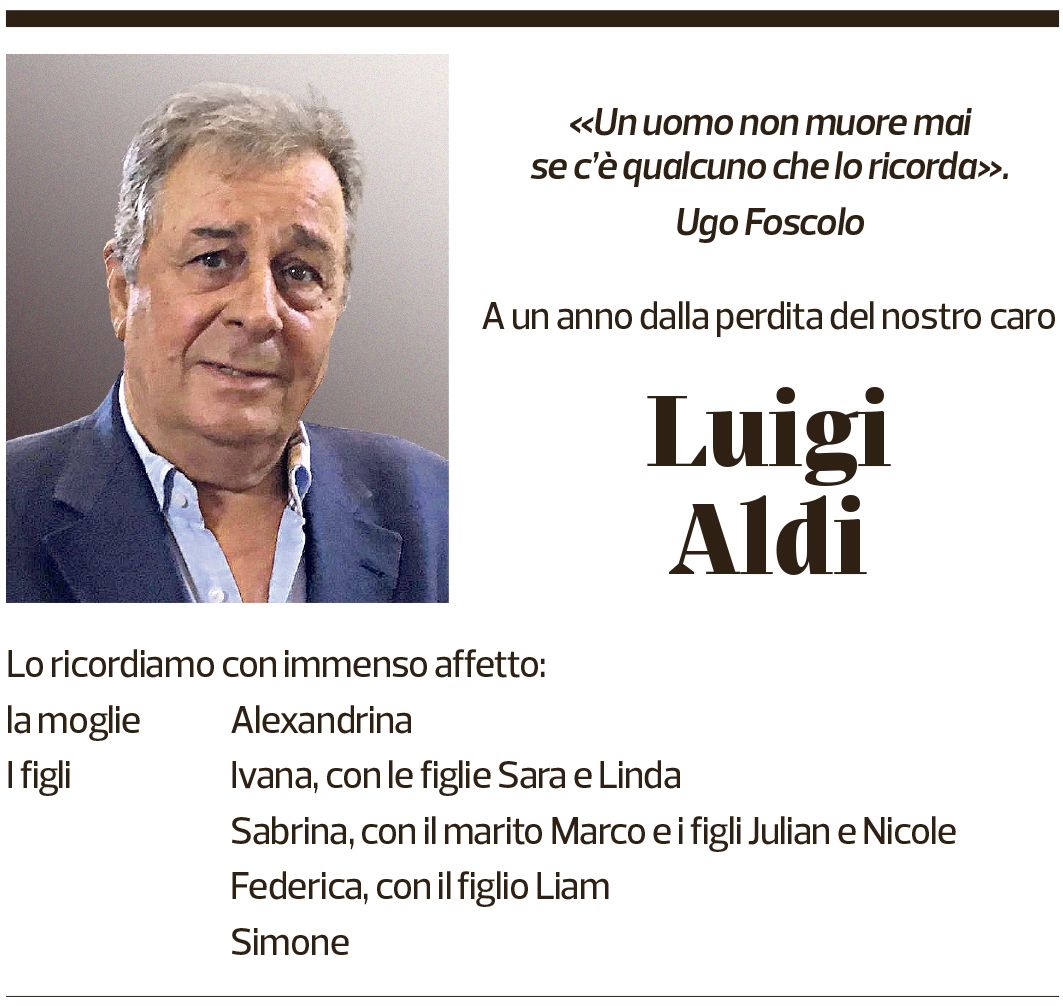 Annuncio funebre Luigi Aldi