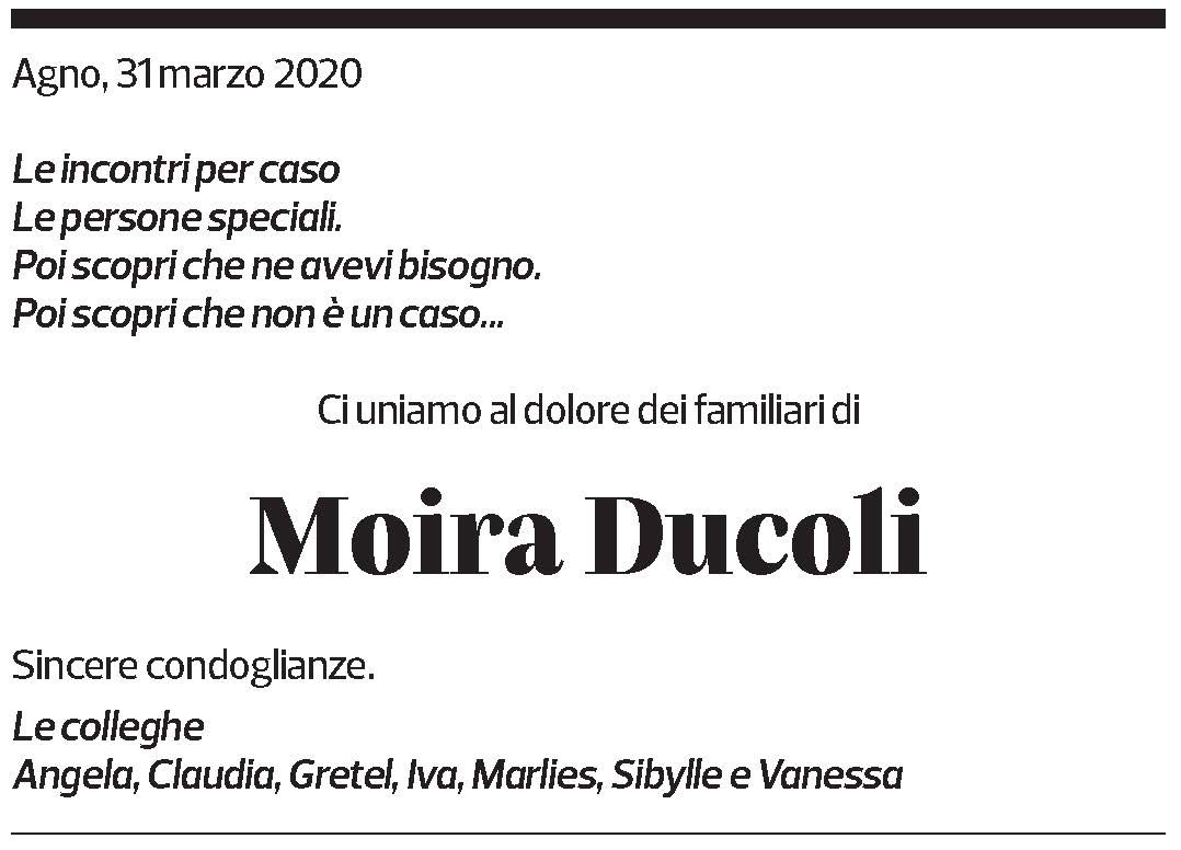Annuncio funebre Moira Ducoli