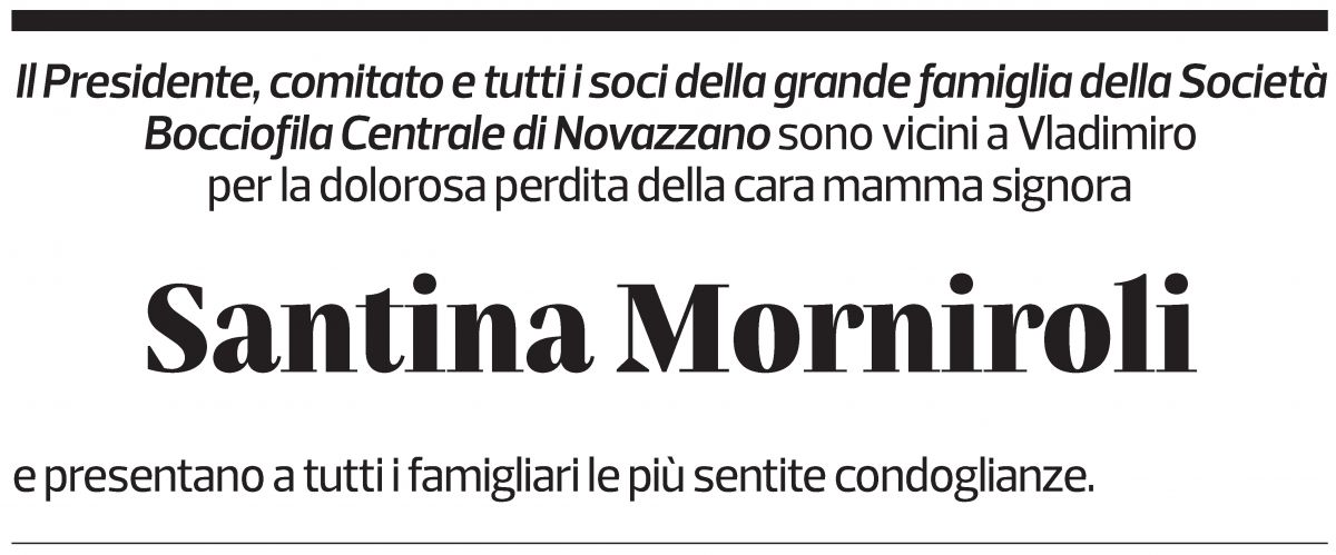 Annuncio funebre Santina Morniroli