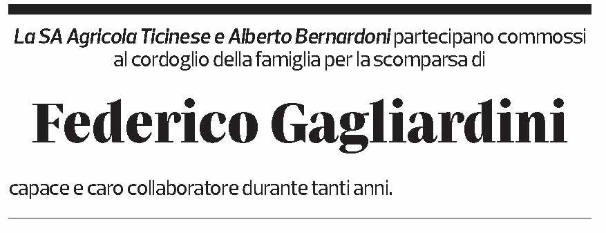Annuncio funebre Federico Gagliardini