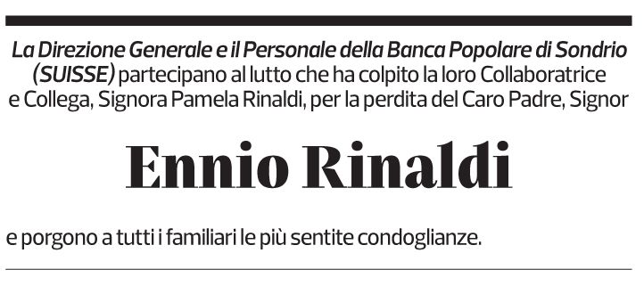 Annuncio funebre Ennio Rinaldi