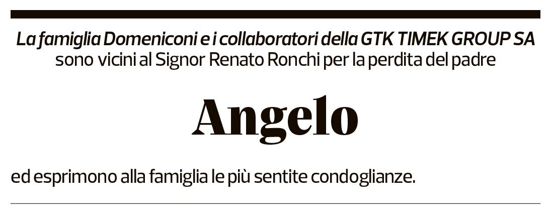 Annuncio funebre Angelo 