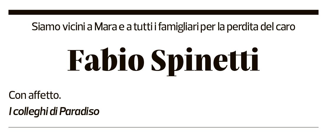 Annuncio funebre Fabio Spinetti