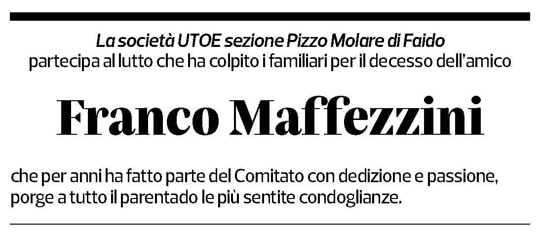 Annuncio funebre Franco Maffezzini