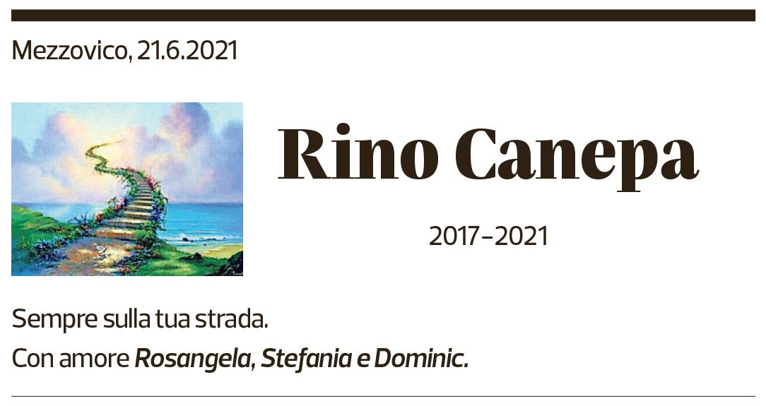 Annuncio funebre Rino Canepa