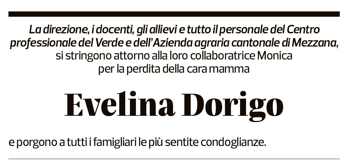 Annuncio funebre Evelina Dorigo