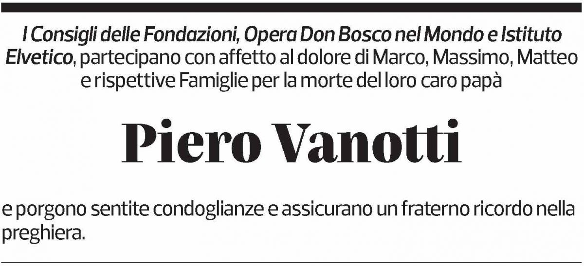 Annuncio funebre Piero Vanotti