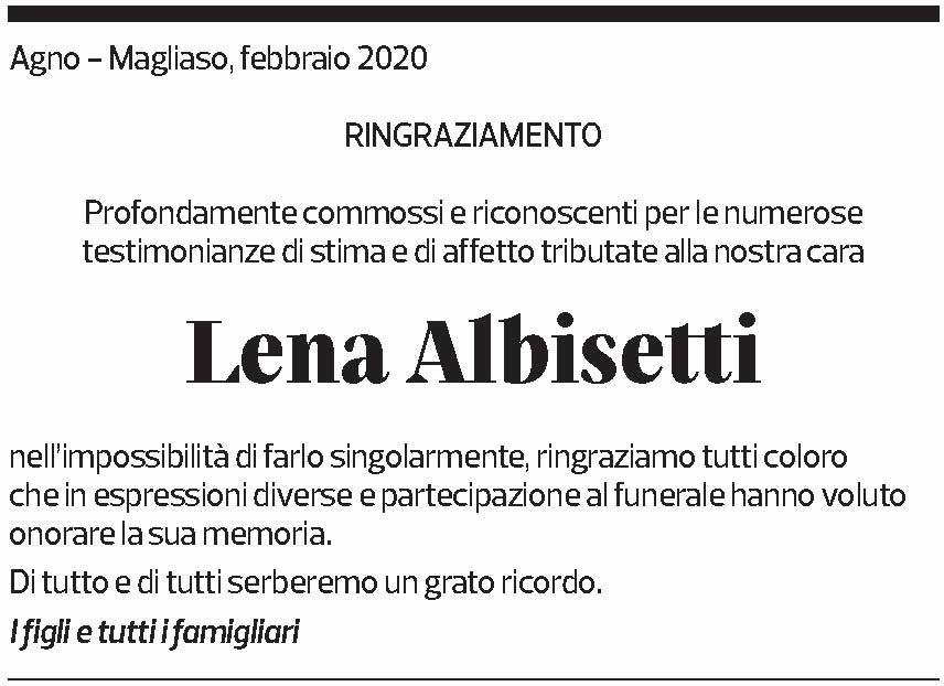 Annuncio funebre Lena Albisetti