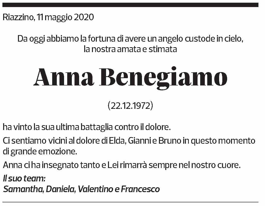 Annuncio funebre Anna Benegiamo