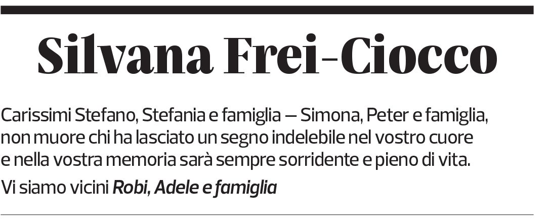 Annuncio funebre Silvana Frei-ciocco