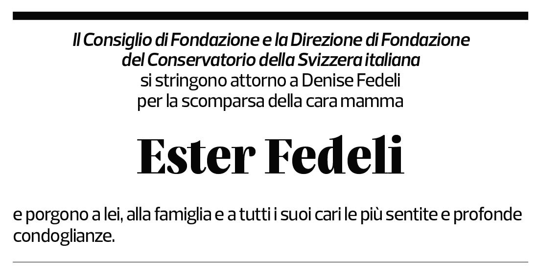 Annuncio funebre Ester Fedeli
