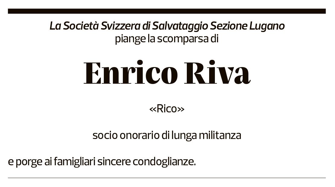 Annuncio funebre Enrico Riva