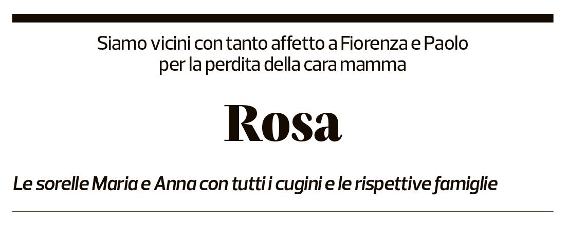 Annuncio funebre Rosa Pianezzi