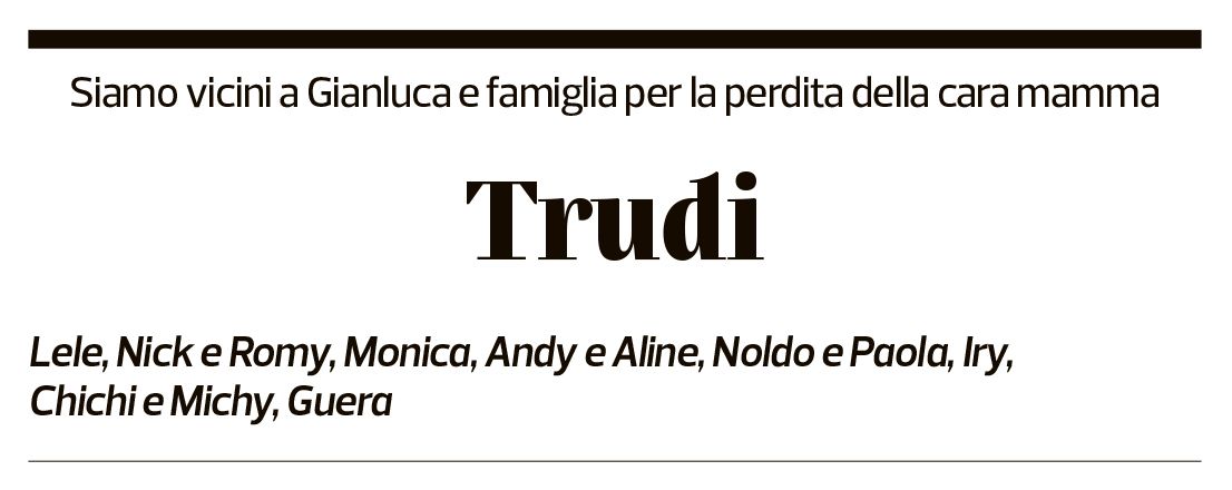 Annuncio funebre Trudi Tarilli