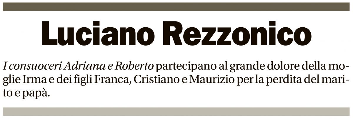 Annuncio funebre Luciano Rezzonico