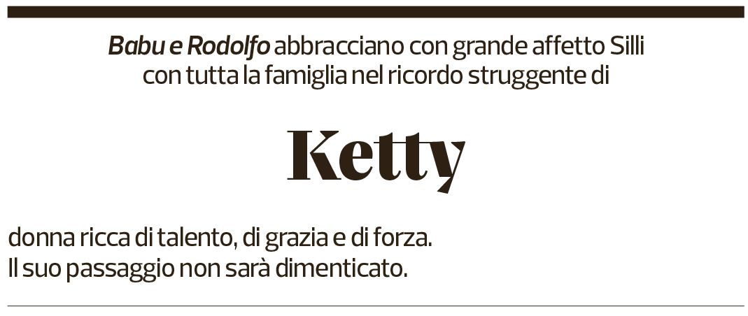 Annuncio funebre Ketty Fusco Bertola