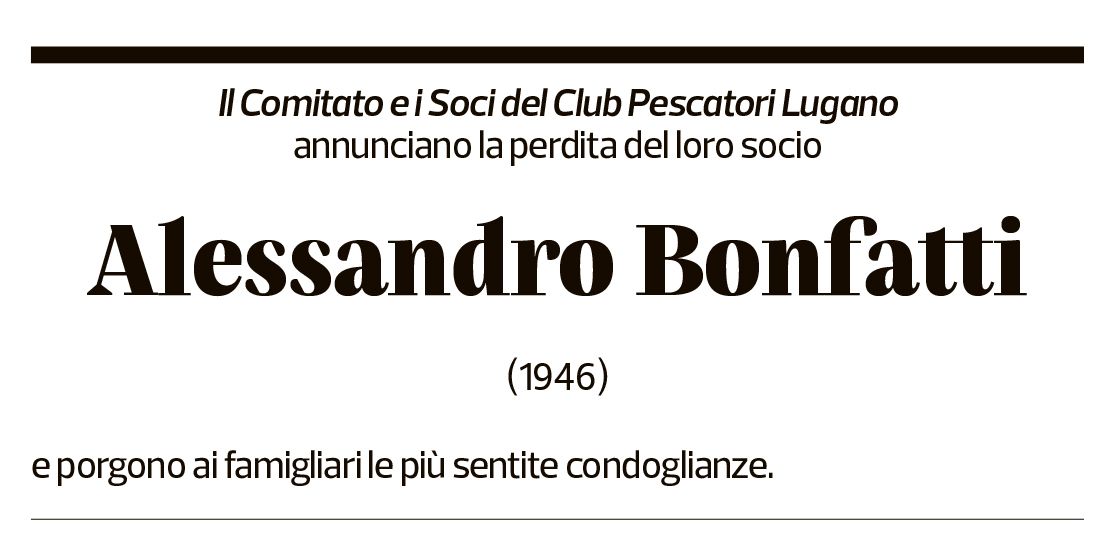 Annuncio funebre Alessandro Bonfatti