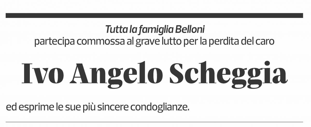 Annuncio funebre Ivo Angelo Scheggia
