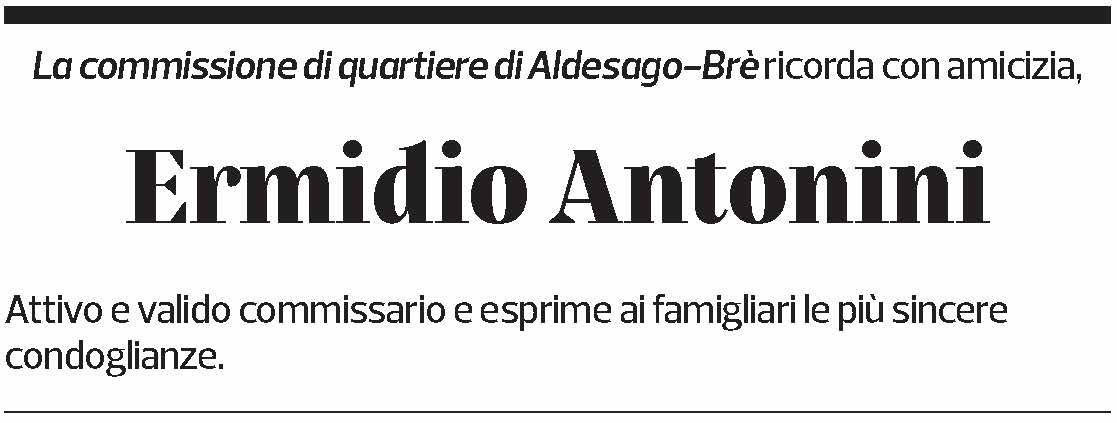 Annuncio funebre Ermidio Antonini
