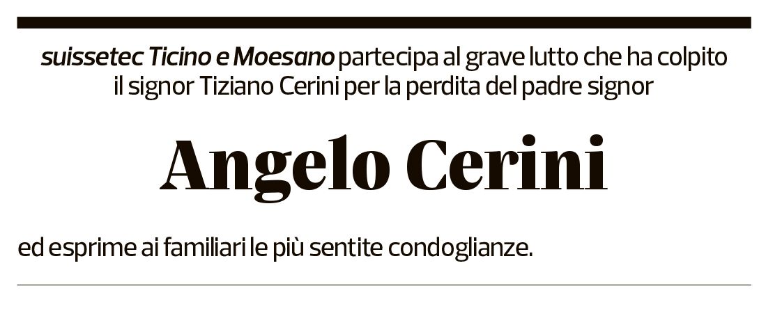 Annuncio funebre Angelo Cerini