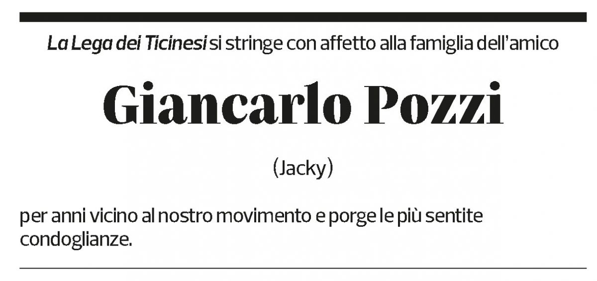 Annuncio funebre Giancarlo Pozzi