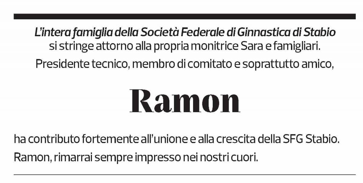 Annuncio funebre Ramon Martignoni