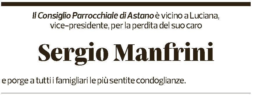 Annuncio funebre Sergio Manfrini