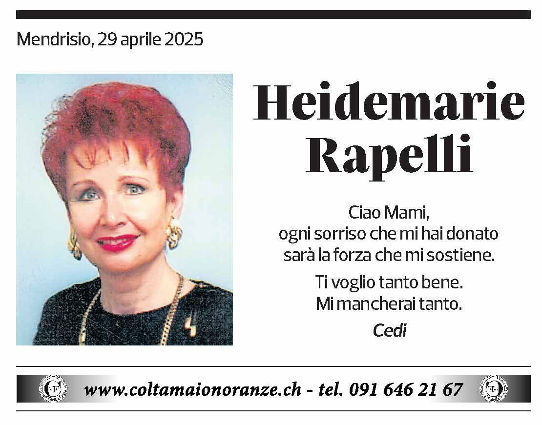 Annuncio funebre Heidemarie Rapelli