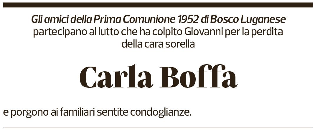 Annuncio funebre Carla Boffa