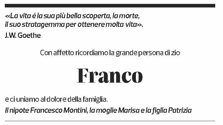 Annuncio funebre Franco Masoni