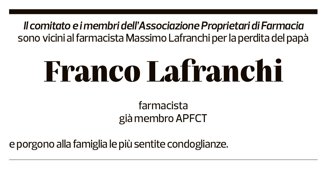 Annuncio funebre Franco Lafranchi