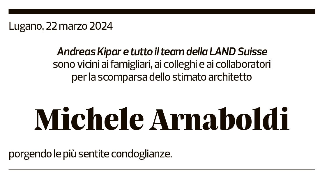 Annuncio funebre Michele Arnaboldi